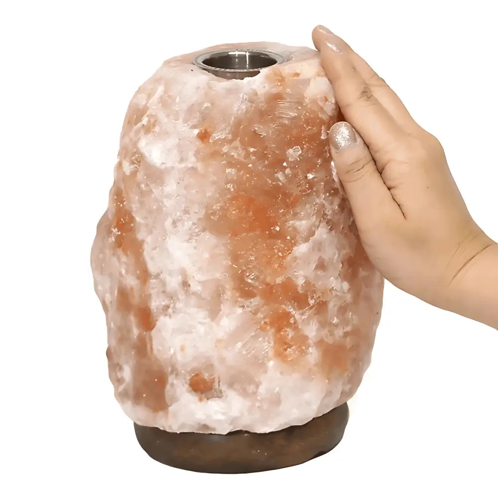 Green Earth Lighting Australia Home & Garden > Lighting > Night Lights & Ambient Lighting 3-5kg Natural Shaped Oil Salt Lamp – Timber Base (12V -12W) 3-5Oil Salt Lamp