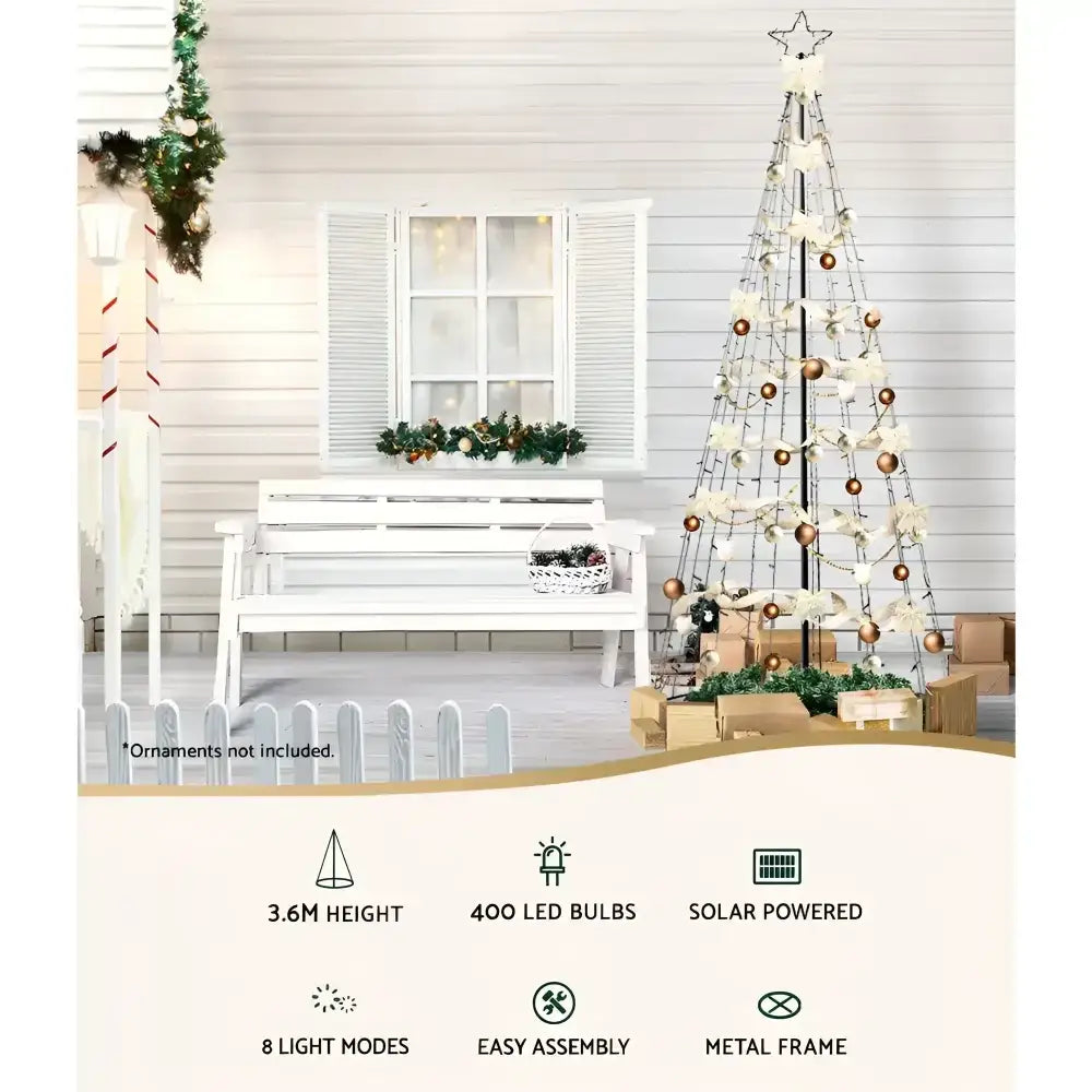 3.6M Christmas Tree LED Solar Warm White