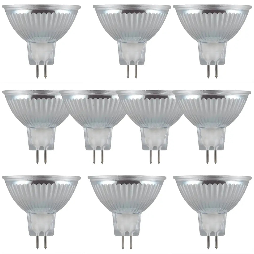 12v 7w 630lm Dimmable Mr16 Spotlight Led Globe Green - Value 10 Pack Globes