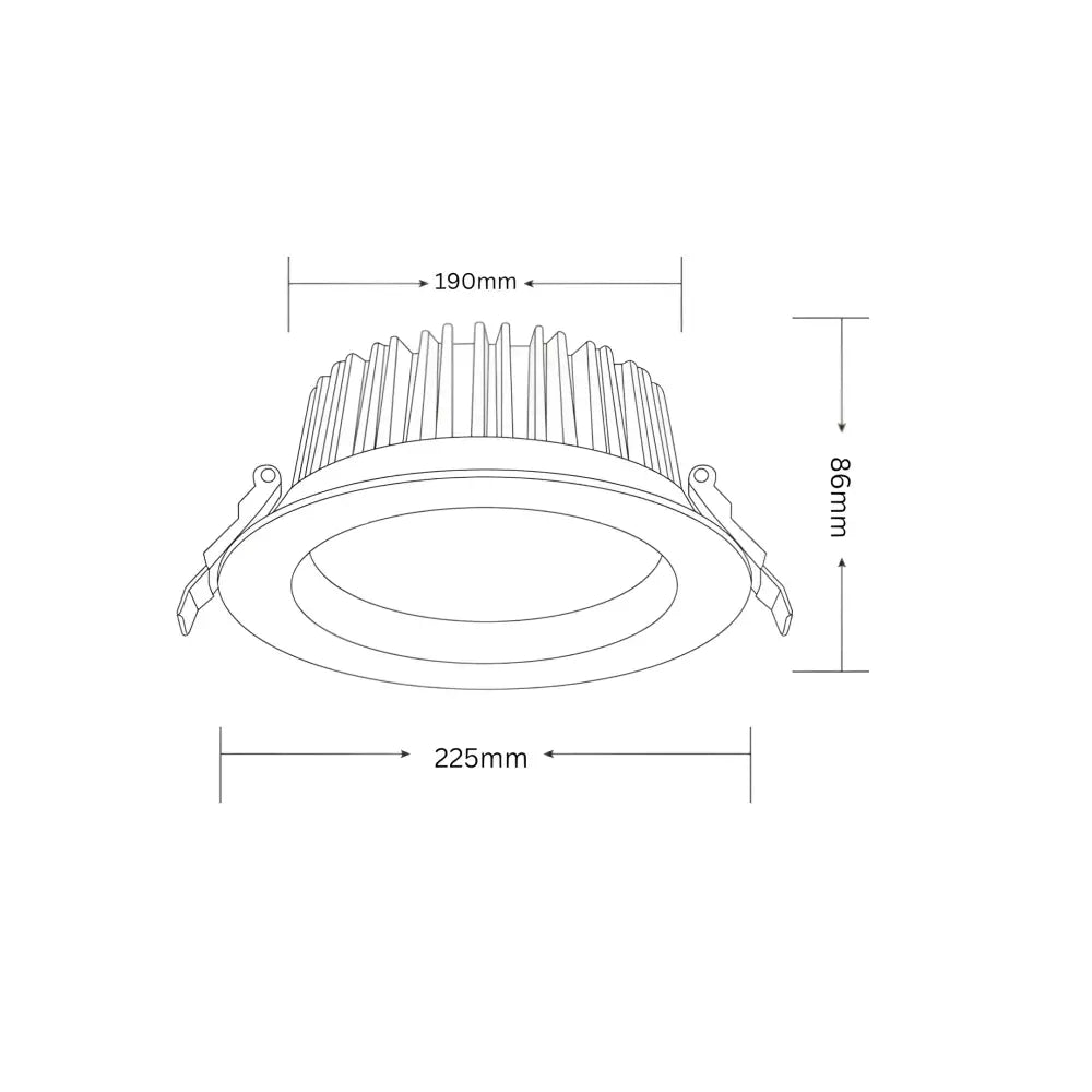 Qzao LED Downlight 30W COB Tri Colour Dimmable LED Downlight 190mm cut out QL8029