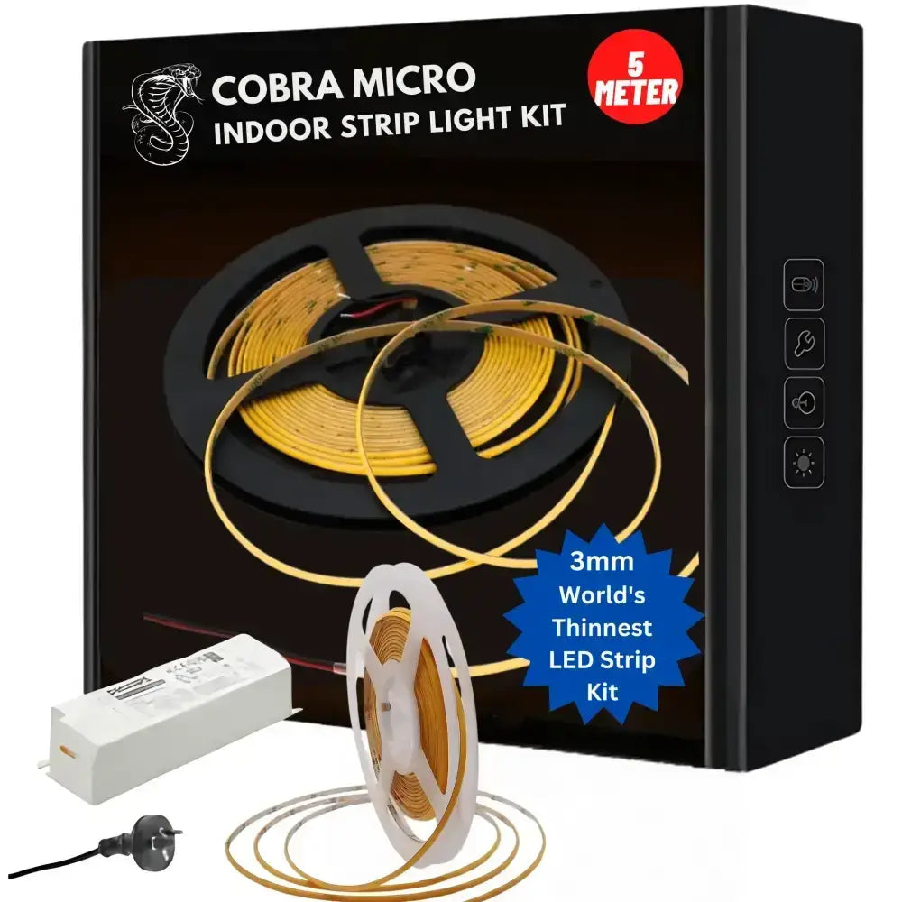 7w 6000k Ip20 Cob Flexible Strip Light 3mm Visual - Diy 5 Meter Kit