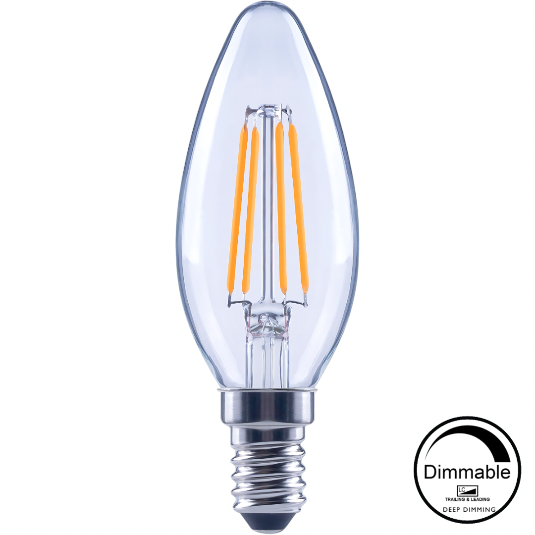 4W 470lm E14 4000K Clear Dimmable LED Candle