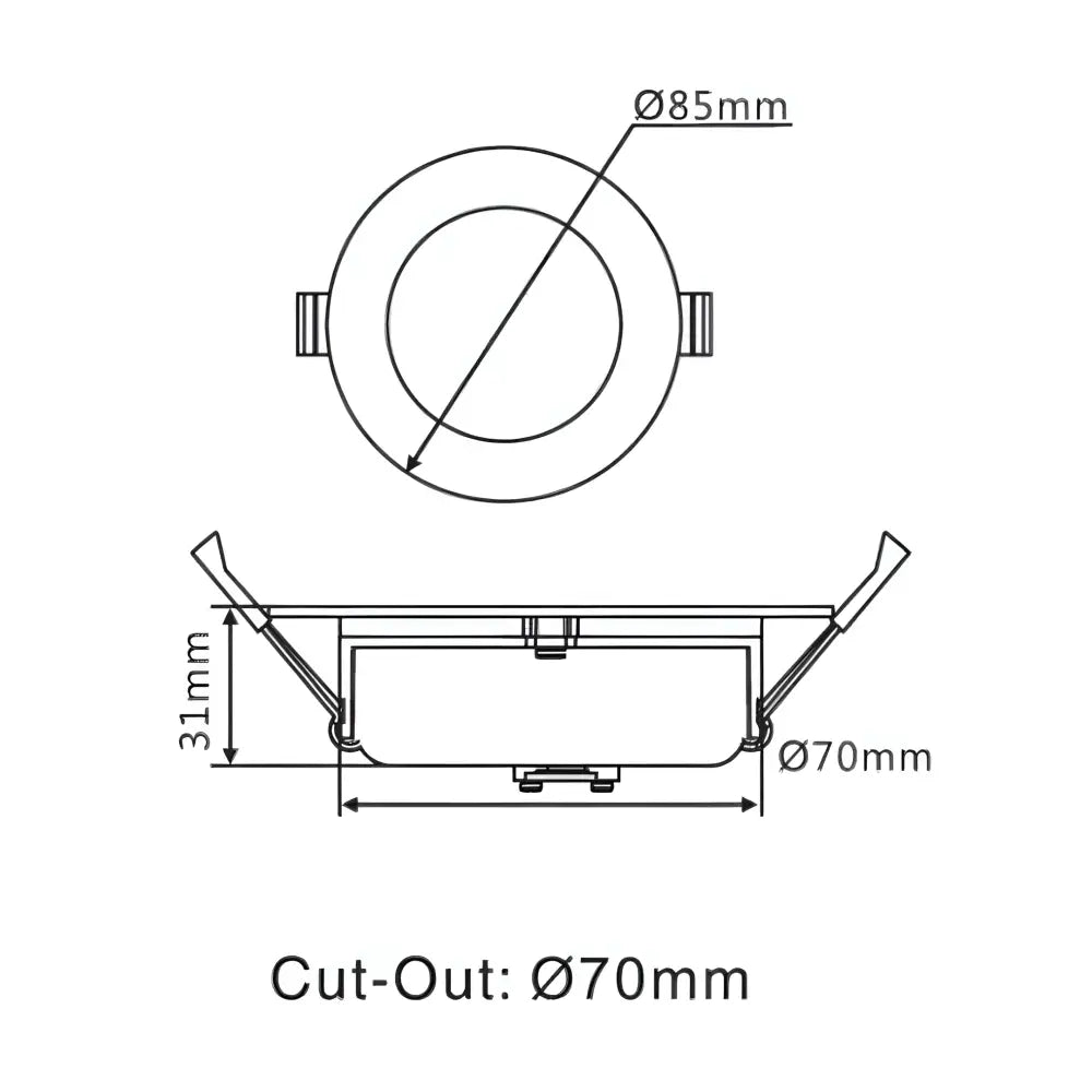 Technical drawing of a circular component with dimensions labeled
