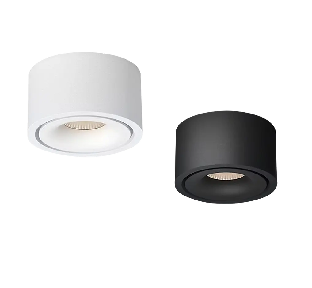 3a lighting dl1542 10w tri-colour dimmable led surface mount light 65mm white and black