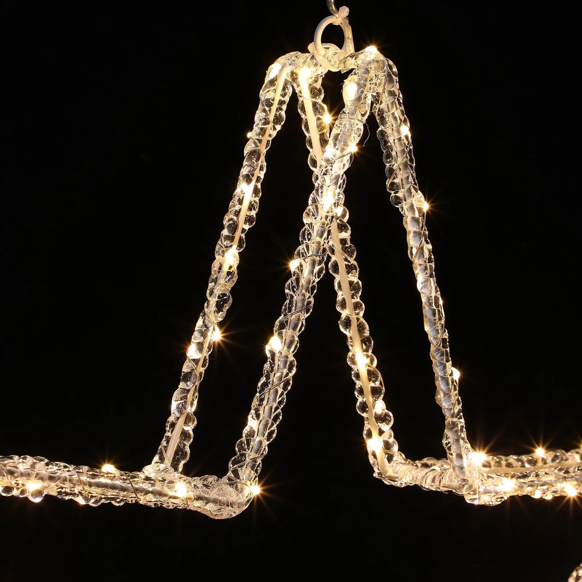 3D Acrylic Star Y25 clear glass bell with white LED lights hanging ornament