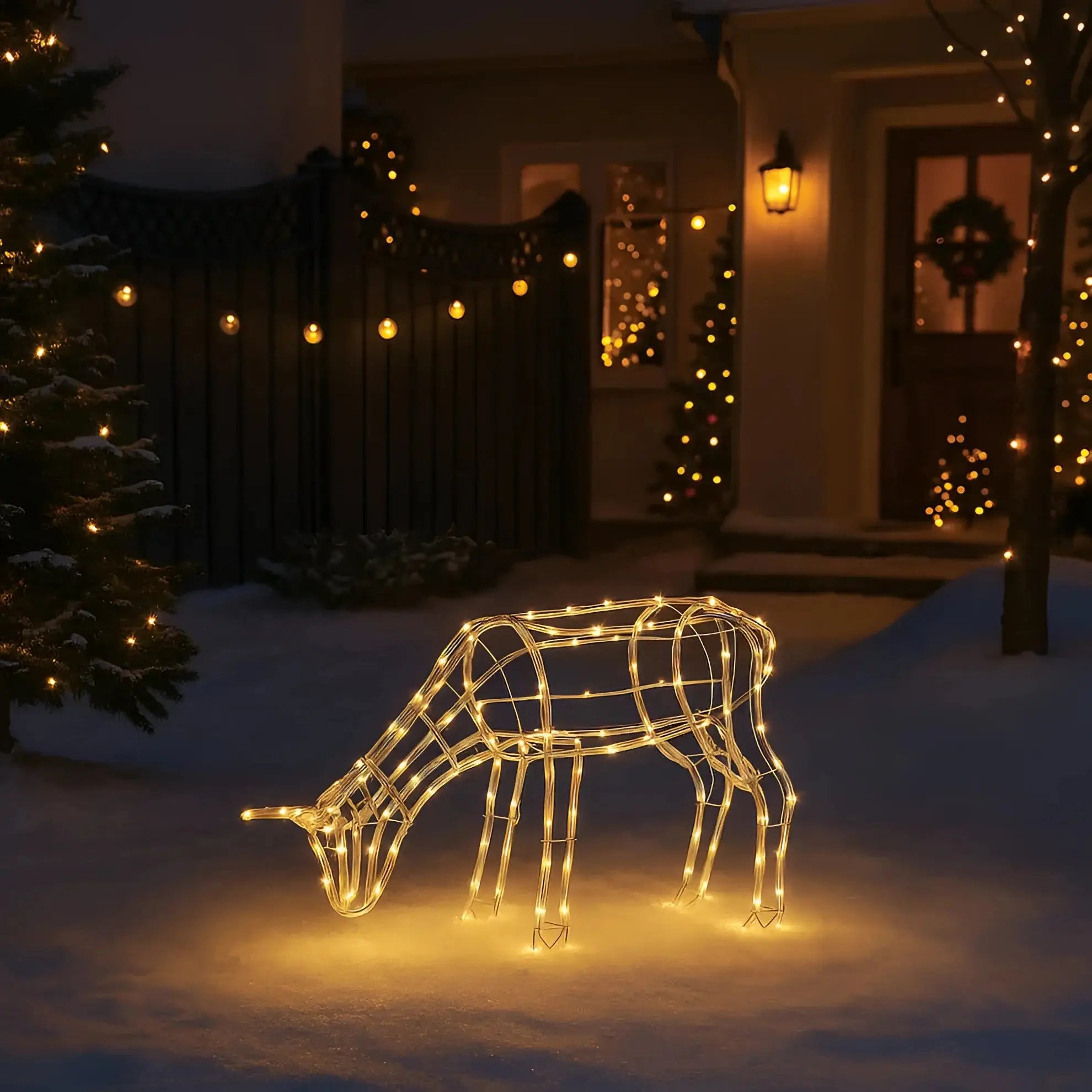 3d illuminated led reindeer stand feeding decoration with motor for outdoor use in christmas led reindeer australia