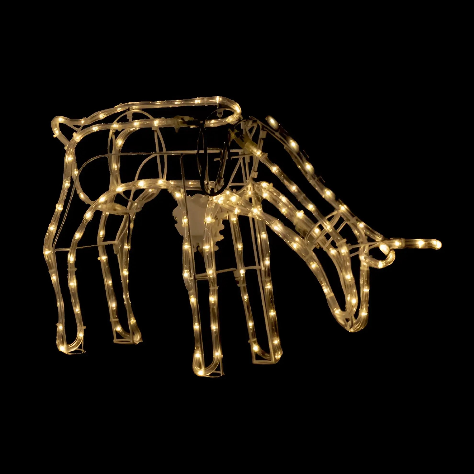 3d illuminated led reindeer stand feeding with motor in warm white light as a christmas led reindeer australia decoration