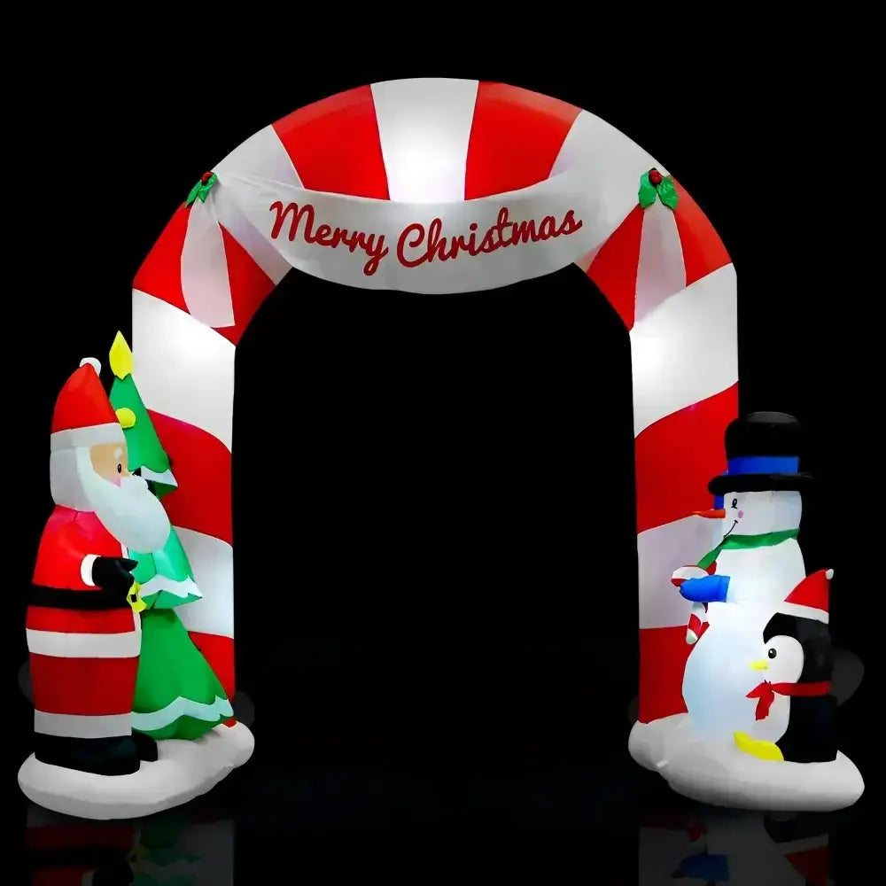 3m Christmas Inflatable Archway with Santa & Leds