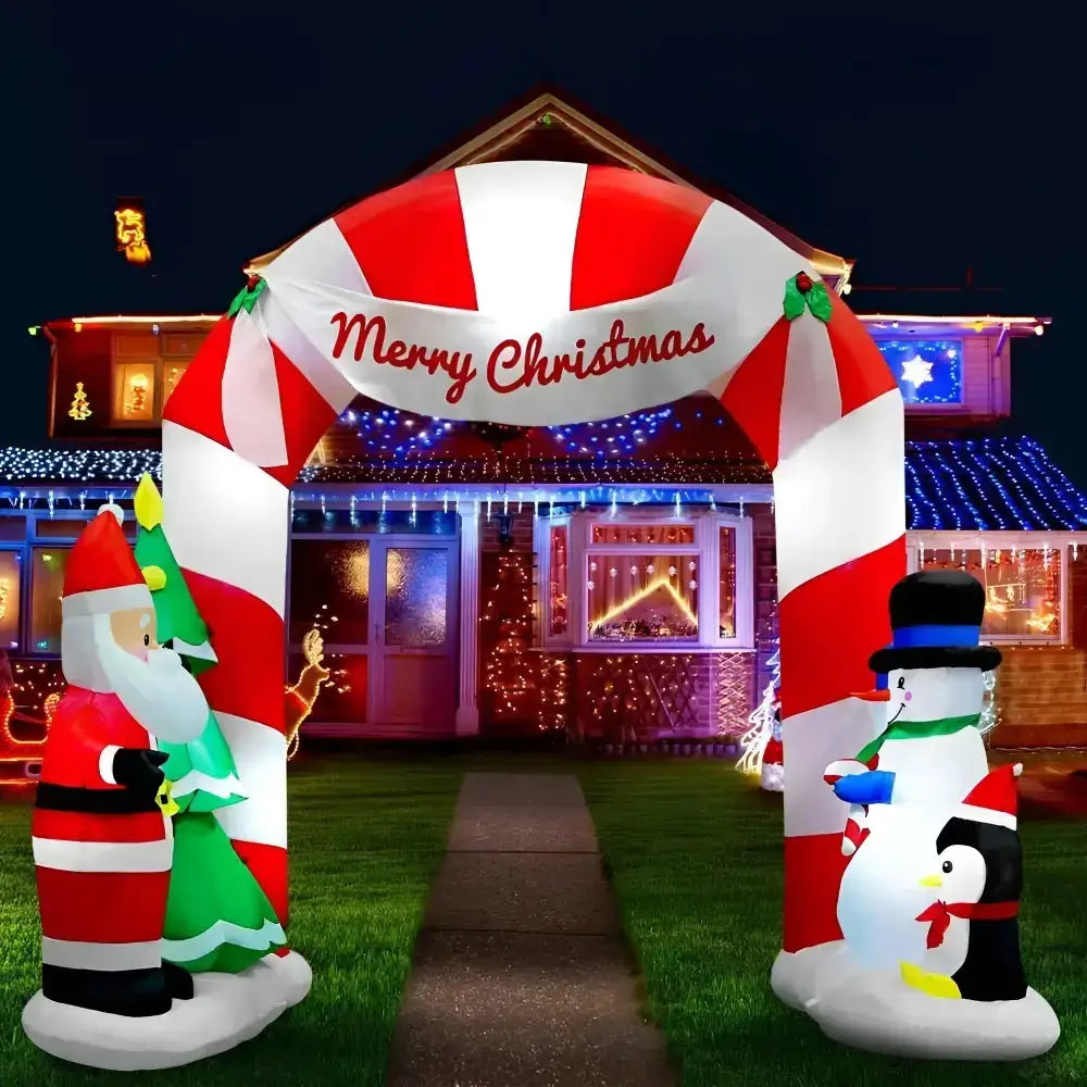 3m Christmas Inflatable Archway with Santa & Leds