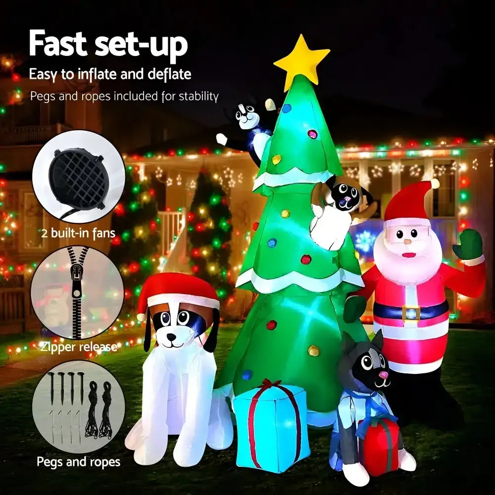 3M Christmas Inflatable Santa Tree Illuminated Decorations