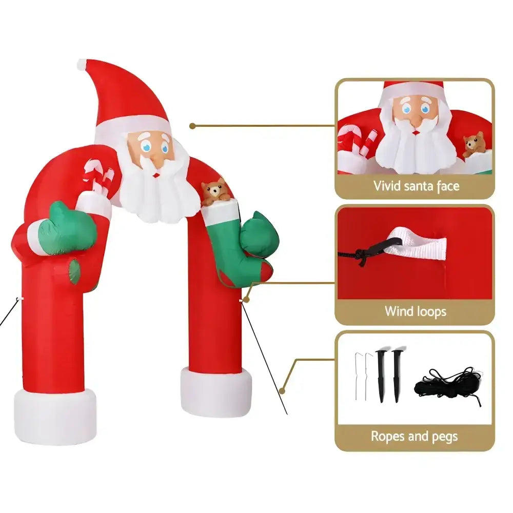 3m Inflatable Santa Archway with Lights