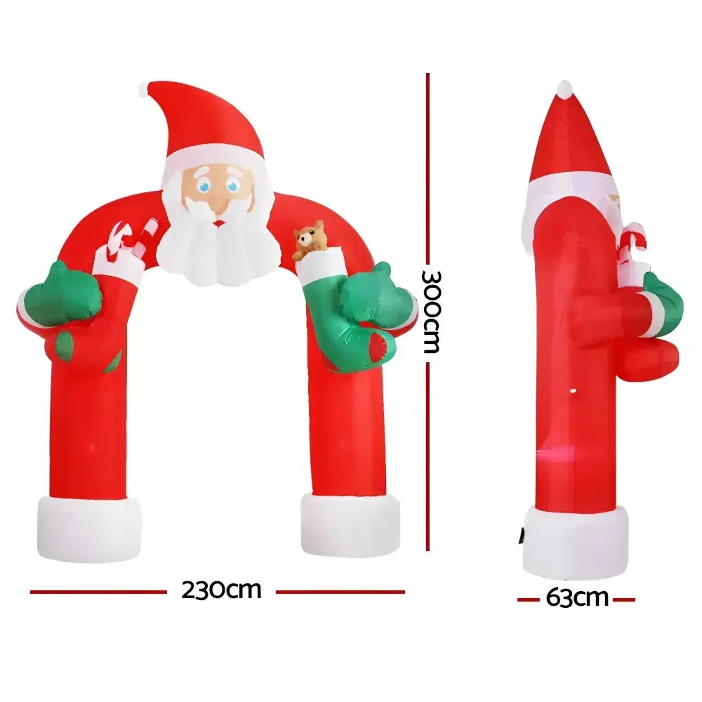 3m Inflatable Santa Archway with Lights