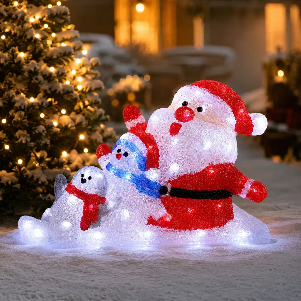 Lexi Lighting 40cm Acrylic Santa Penguin And Snowman