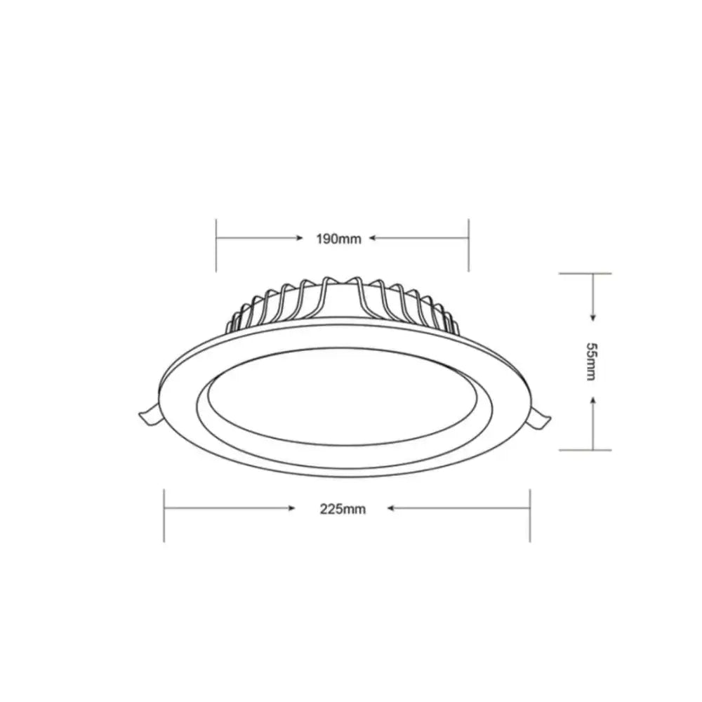 Green Earth Lighting Australia LED downlight INFINITE 302 40W Tri-Colour LED Downlight 190mm cut out