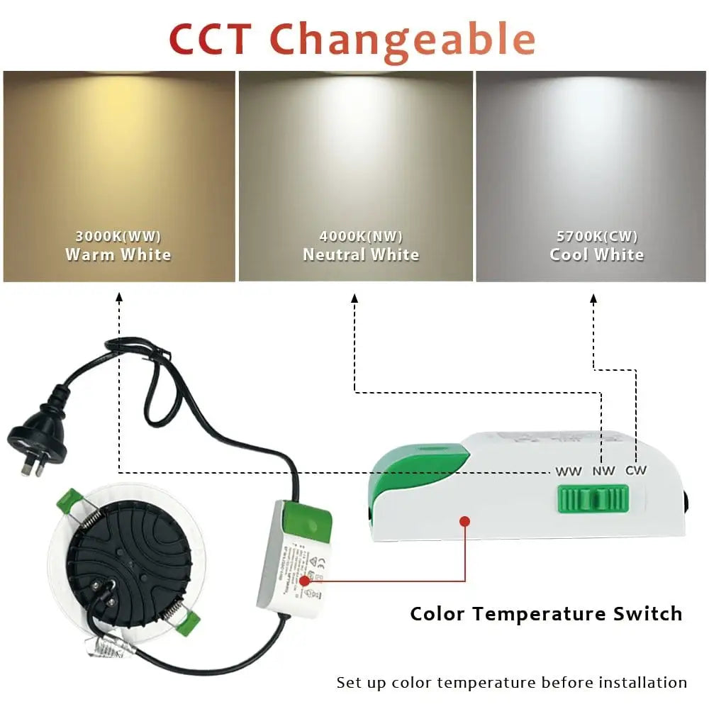 Green Earth Lighting Australia LED downlight INFINITE 302 40W Tri-Colour LED Downlight 190mm cut out