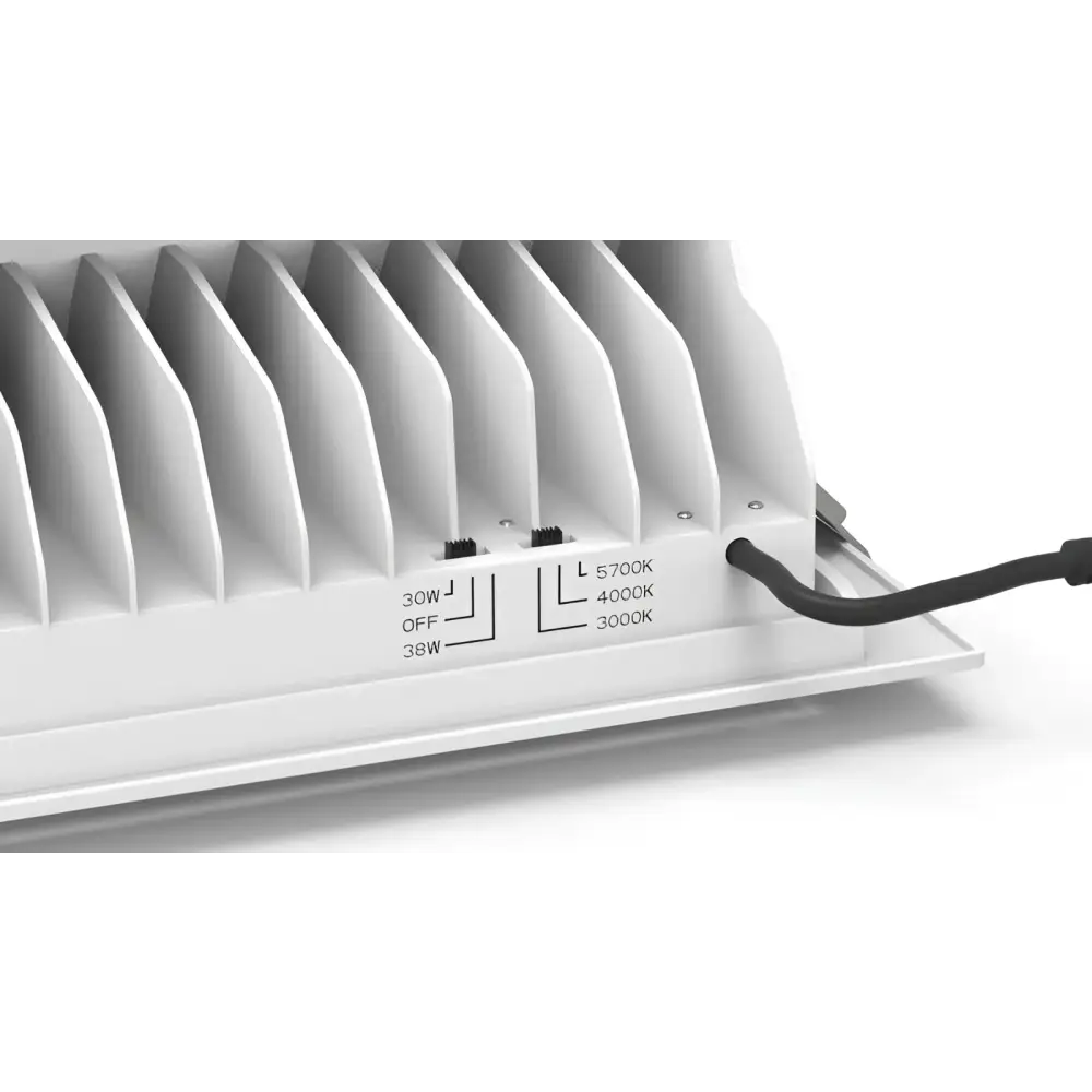 Green Earth Lighting Australia Commercial White 40W Tri-Colour Selectable LED Rectangular Shoplighter LED/38W/TC/RECT/WH