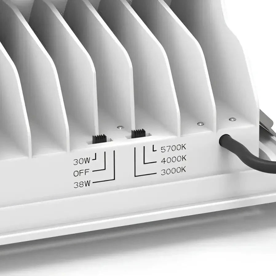 Green Earth Lighting Australia Commercial White 40W Tri-Colour Selectable LED Rectangular Shoplighter LED/38W/TC/RECT/WH