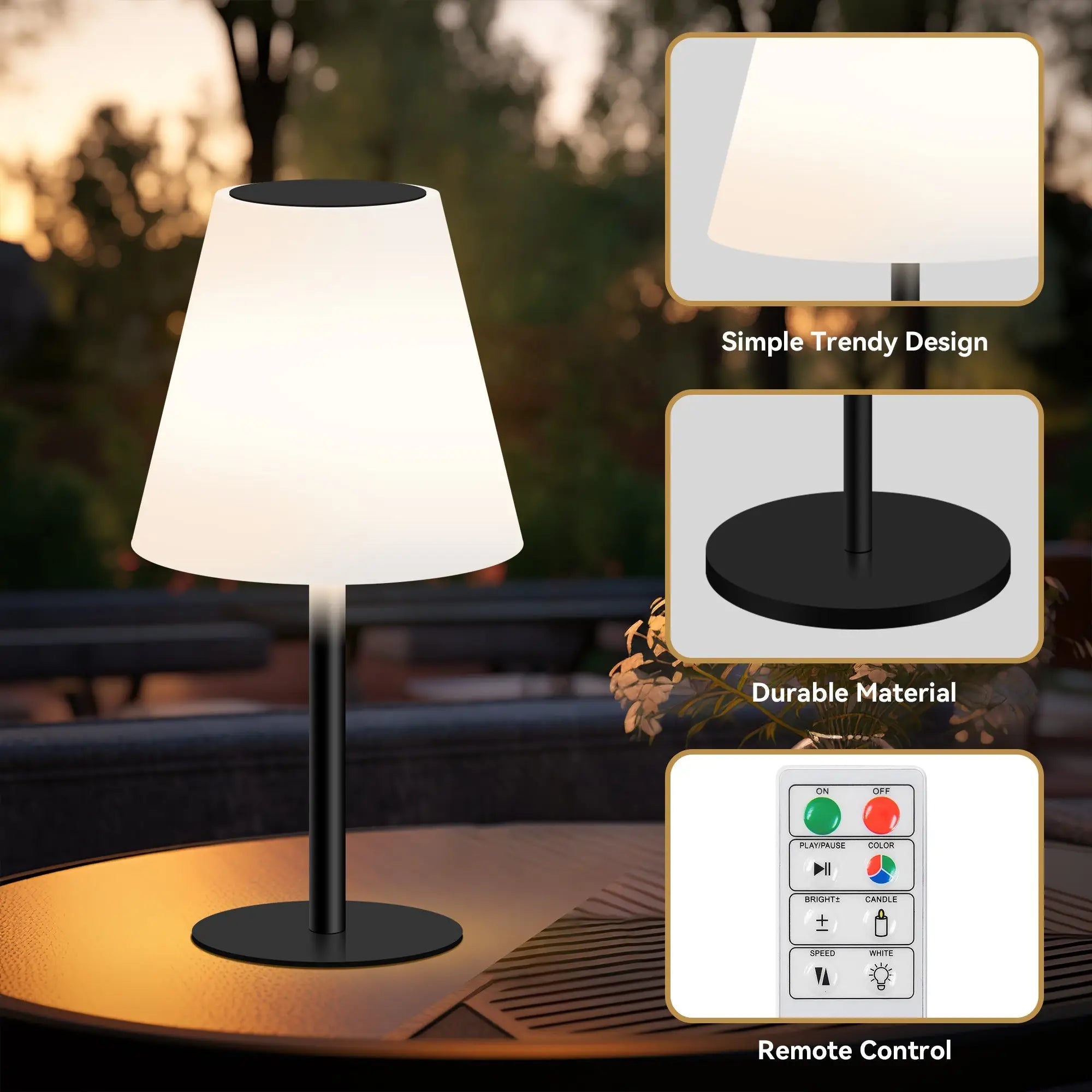 45cm Solar Led Table Lamp Colour Changing Lexi Lighting