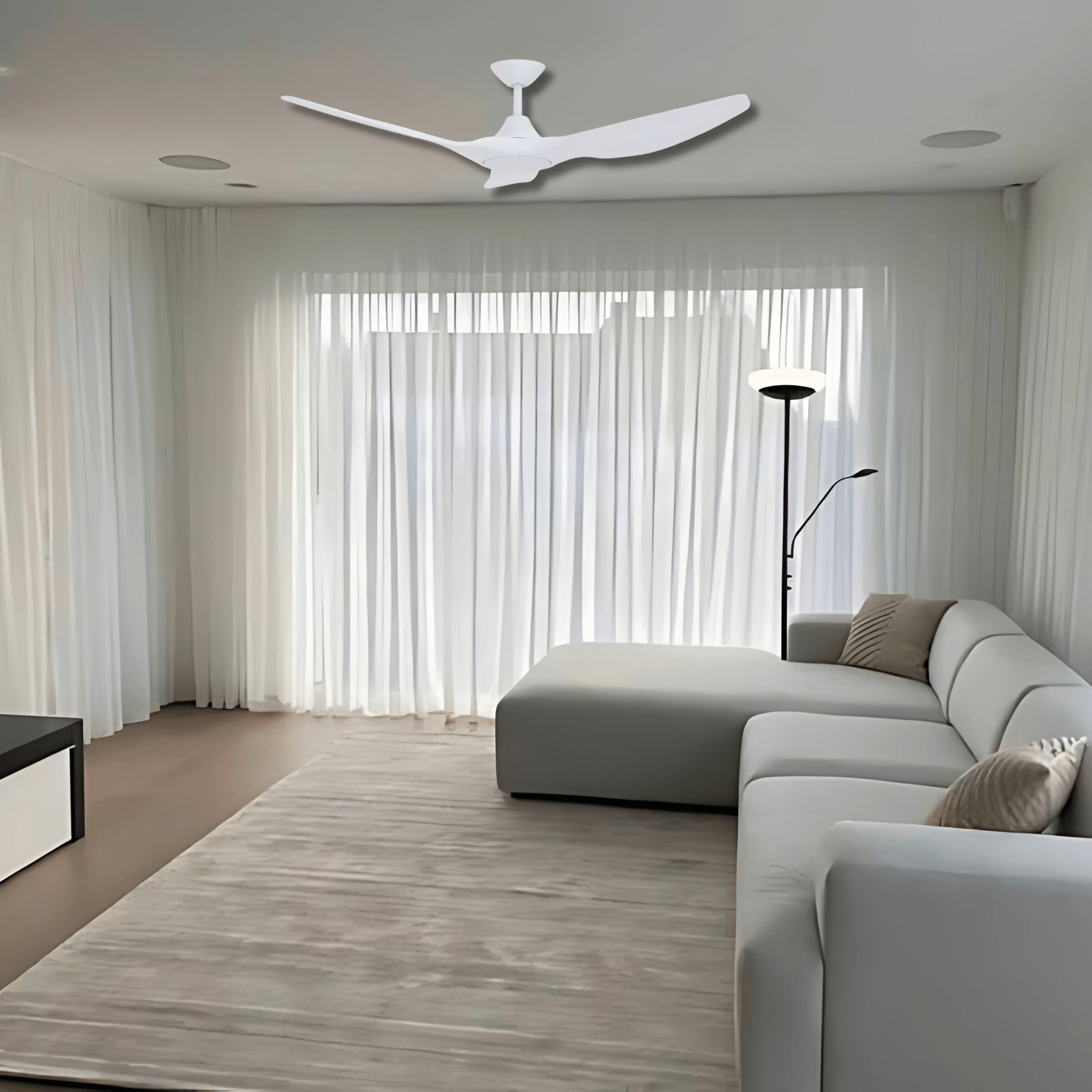 Green Earth Lighting Australia Ceiling Fan STRIKE 48" White DC Ceiling Fan with Remote 60130