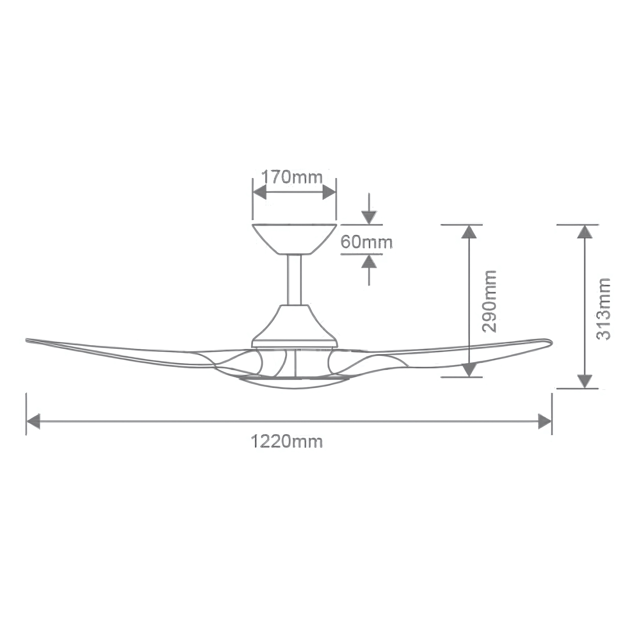 Green Earth Lighting Australia Ceiling Fan STRIKE 48" White DC Ceiling Fan with Remote 60130