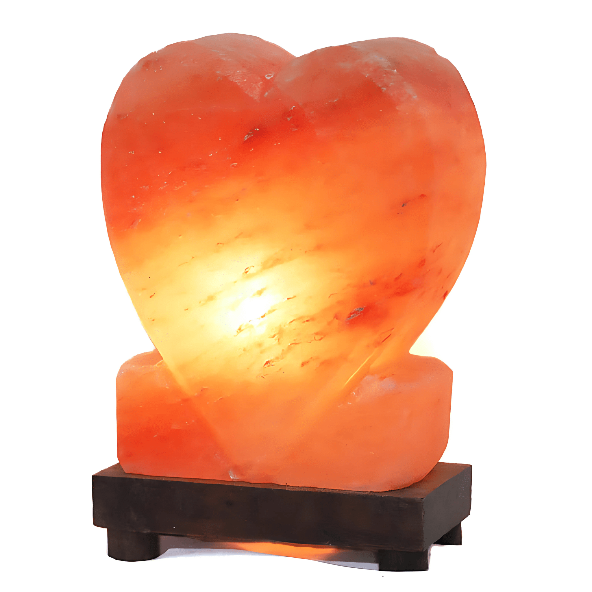 Green Earth Lighting Australia Home & Garden > Lighting > Night Lights & Ambient Lighting 4kg Heart Upright Salt Lamp – Timber Base (12V – 12W) UPHEART