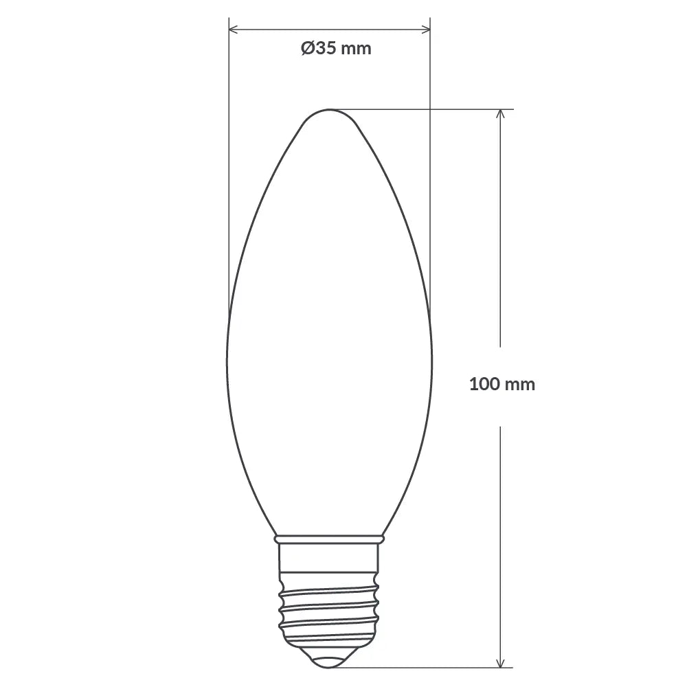 Green Earth Lighting Australia Candle Bulbs 4W 12-24 Volt DC Candle Dimmable LED Bulb (E27) Clear in Warm White F427-C35-C-12V