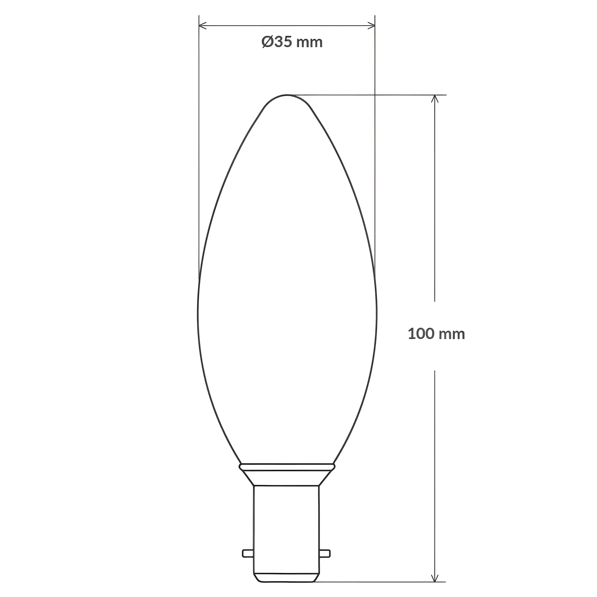 C35 Led Candle Bulb B15 4w 470lm Clear Dimmable