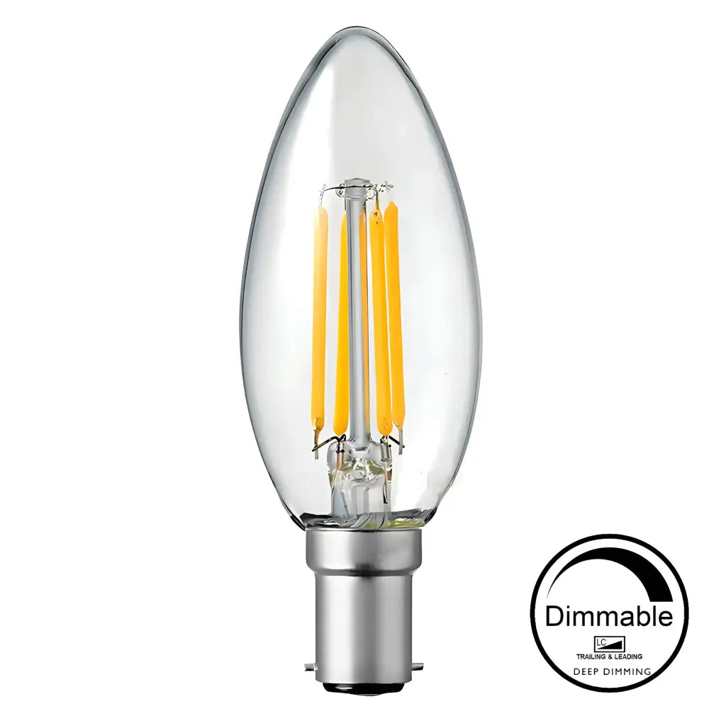 Green Earth Lighting Australia GLOBES Single Globe 4.2W 470lm B15 Warm White Clear Dimmable LED Candle 65924