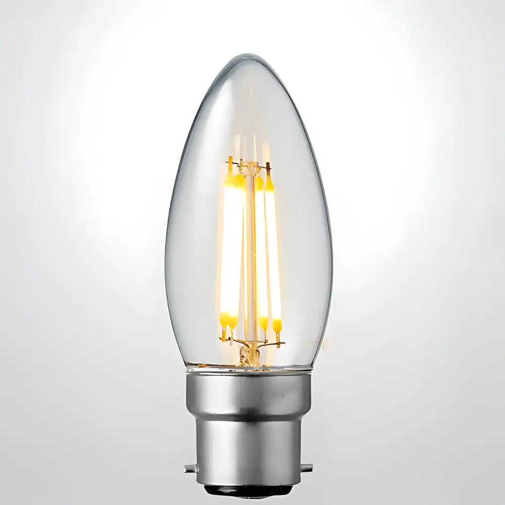 Green Earth Lighting Australia GLOBES 4.2W 470lm B22 Warm White Clear Dimmable LED Candle