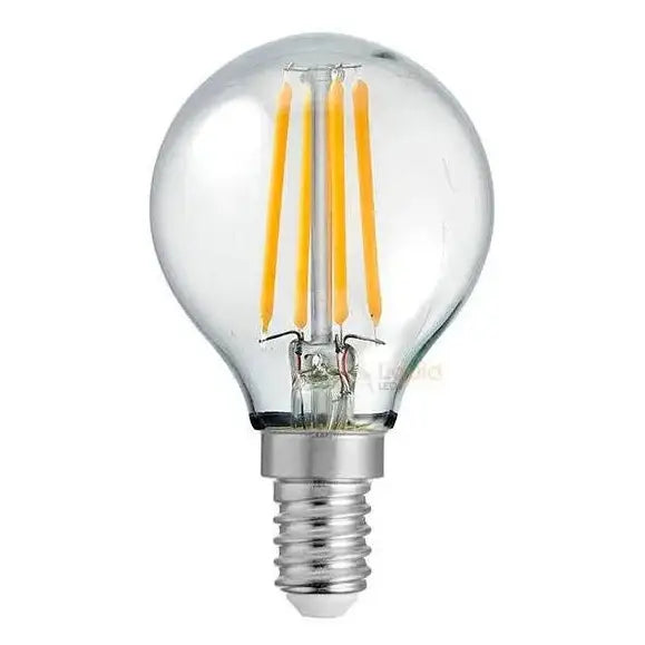 4W Dimmable Fancy Round LED Bulb E14 Clear in Warm White
