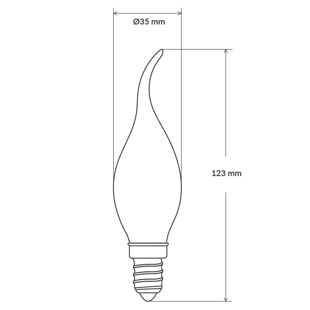 Green Earth Lighting Australia Candle Bulbs 4W Flame Tip Candle Dimmable LED Bulb (E14) Frost in Natural White F414-C35T-F-40K