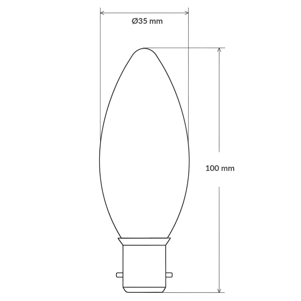Green Earth Lighting Australia Candle Bulbs 4W 12-24 Volt DC Candle Dimmable LED Bulb (B22) Clear in Warm White F422-C35-C-12V