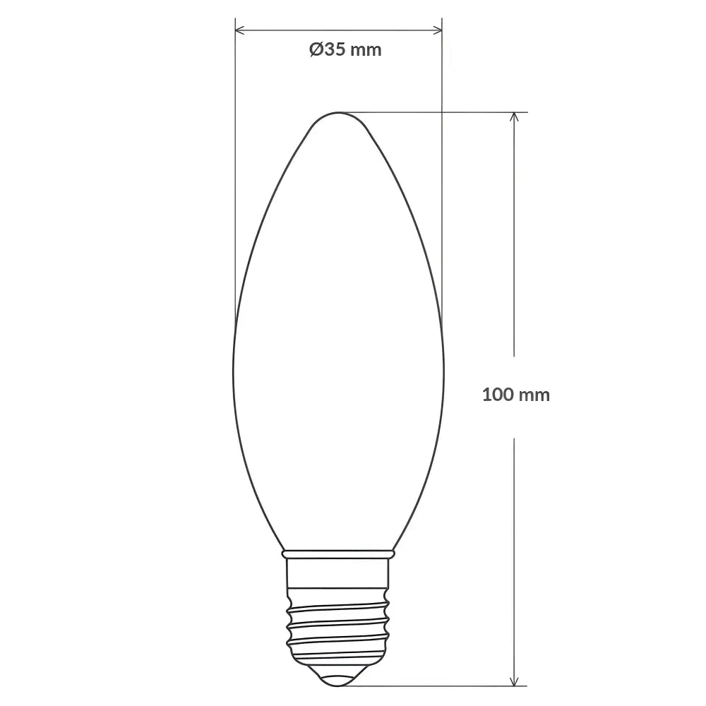 Green Earth Lighting Australia Candle Bulbs 4W 12-24 Volt DC Candle Dimmable LED Bulb (E27) Clear in Warm White F427-C35-C-12V