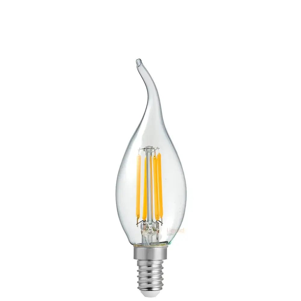Green Earth Lighting Australia Candle Bulbs 4W Flame Tip Candle Dimmable LED Bulb (E14) Clear in Warm White F414-C35T-C-27K