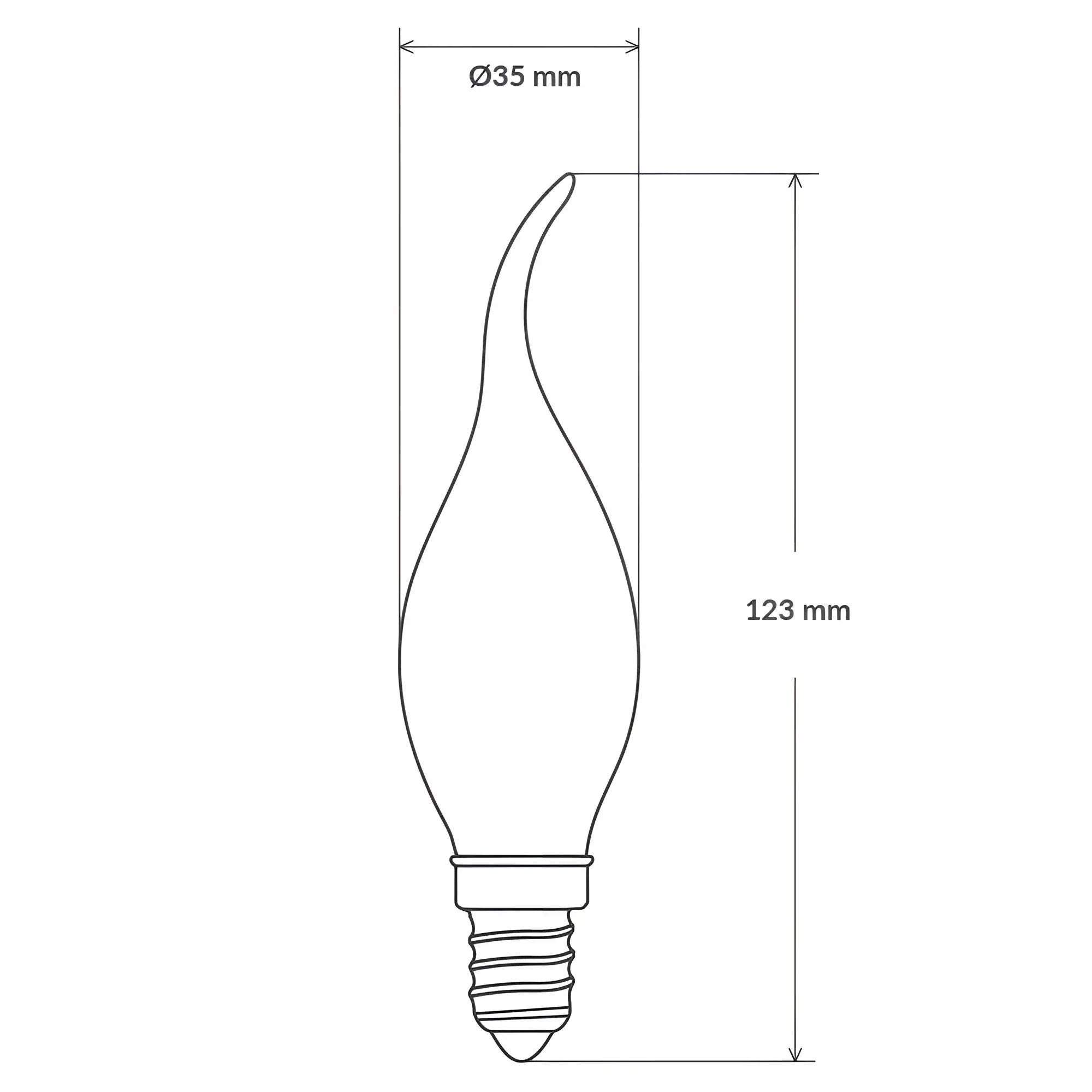 Green Earth Lighting Australia Candle Bulbs 4W Flame Tip Candle Dimmable LED Bulb (E14) Clear in Warm White F414-C35T-C-27K