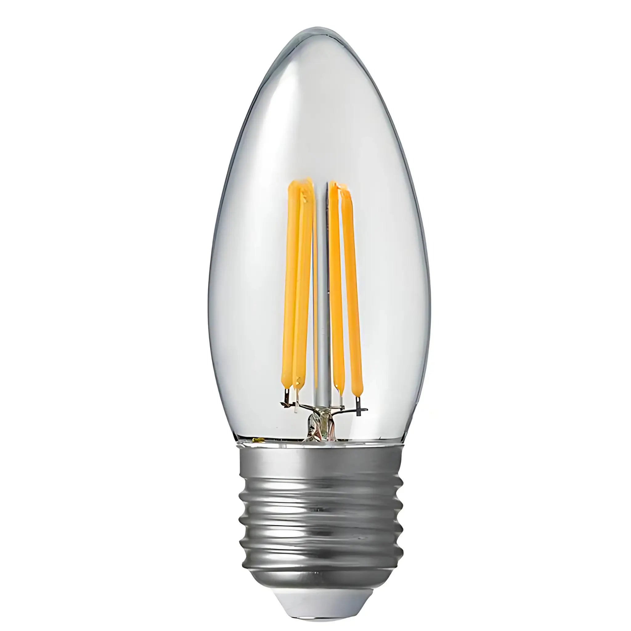 4w Led Candle Bulb E27 Clear Dimmable Filament 400lm - Warm White / Single Globe