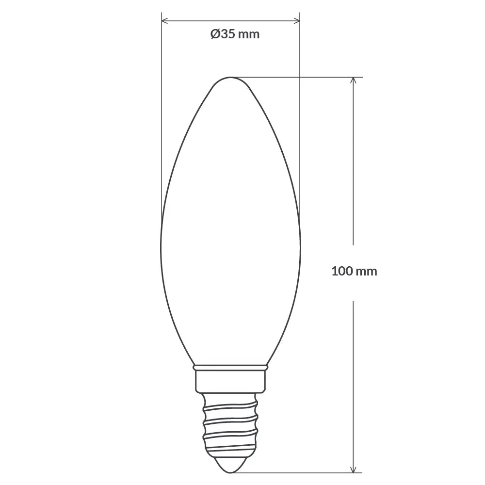 Green Earth Lighting Australia Candle Bulbs 4W 12 Volt DC/AC Candle Dimmable LED Bulb (E12) Clear in Warm White F412-C35-C-12V