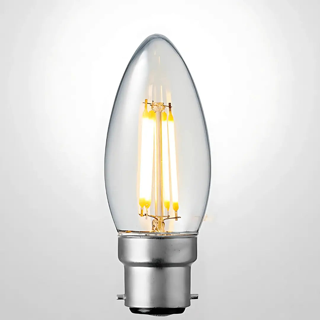 Green Earth Lighting Australia GLOBES 4.2W 470lm B22 Warm White Clear Dimmable LED Candle