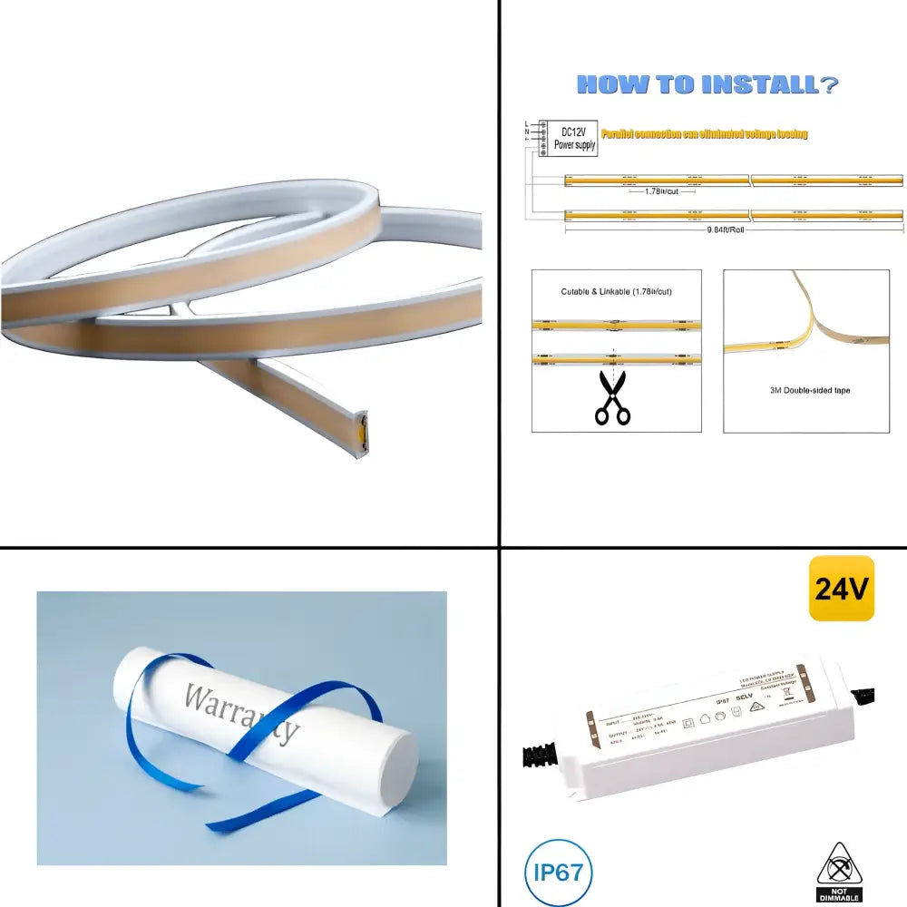 Green Earth Lighting Australia Strip Kit 5 meter COBRA Pro Plus Splash 75W Dotless LED Strip Kit - 3000K Warm White KITIP6715W3K