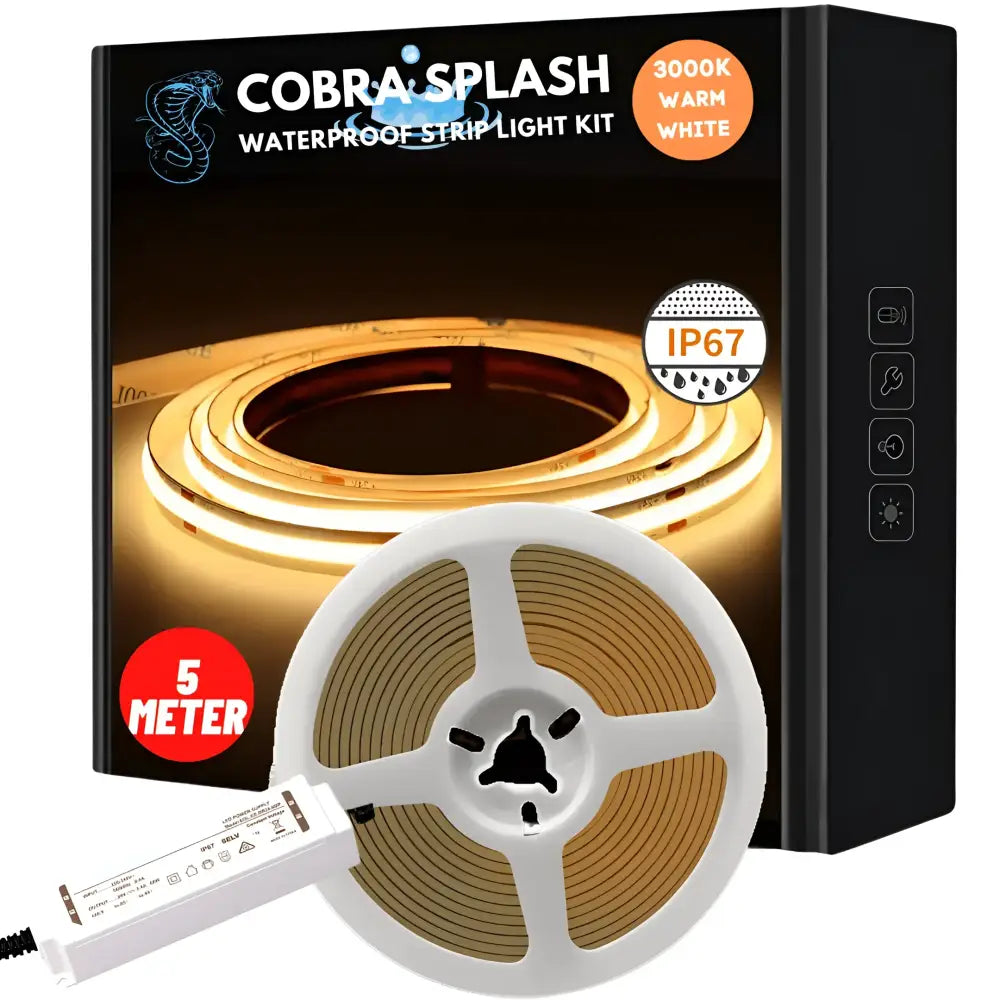 Green Earth Lighting Australia Strip Kit 5 meter COBRA Pro Plus Splash 75W Dotless LED Strip Kit - 3000K Warm White KITIP6715W3K