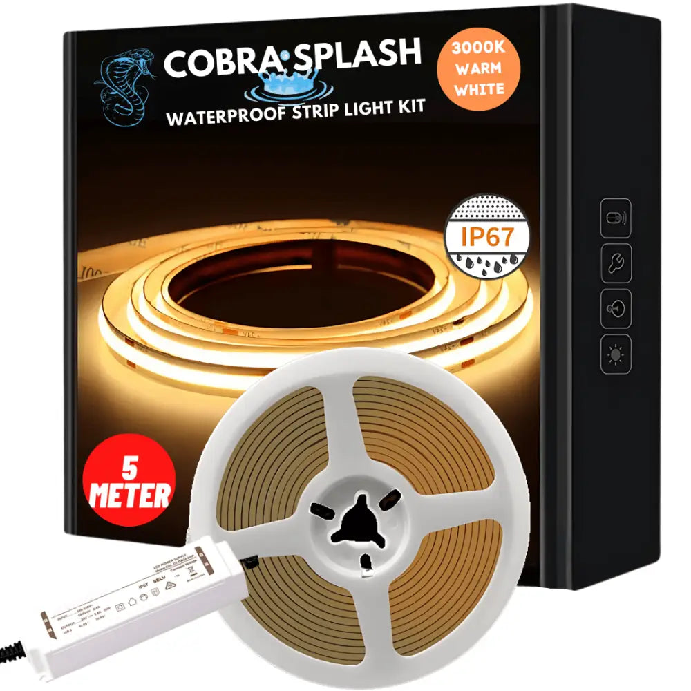 Green Earth Lighting Australia Strip Kit 5 meter COBRA Pro Splash 50W Dotless LED Strip Kit - 3000K Warm White KITIP673K5M