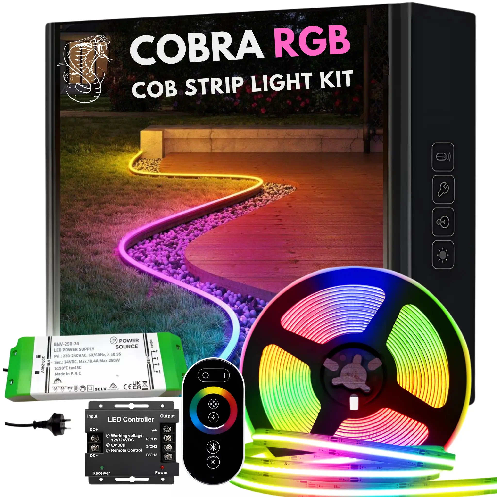 COB LED Strip Light 15.2W/m – Dotless RGB (IP20 Indoor)