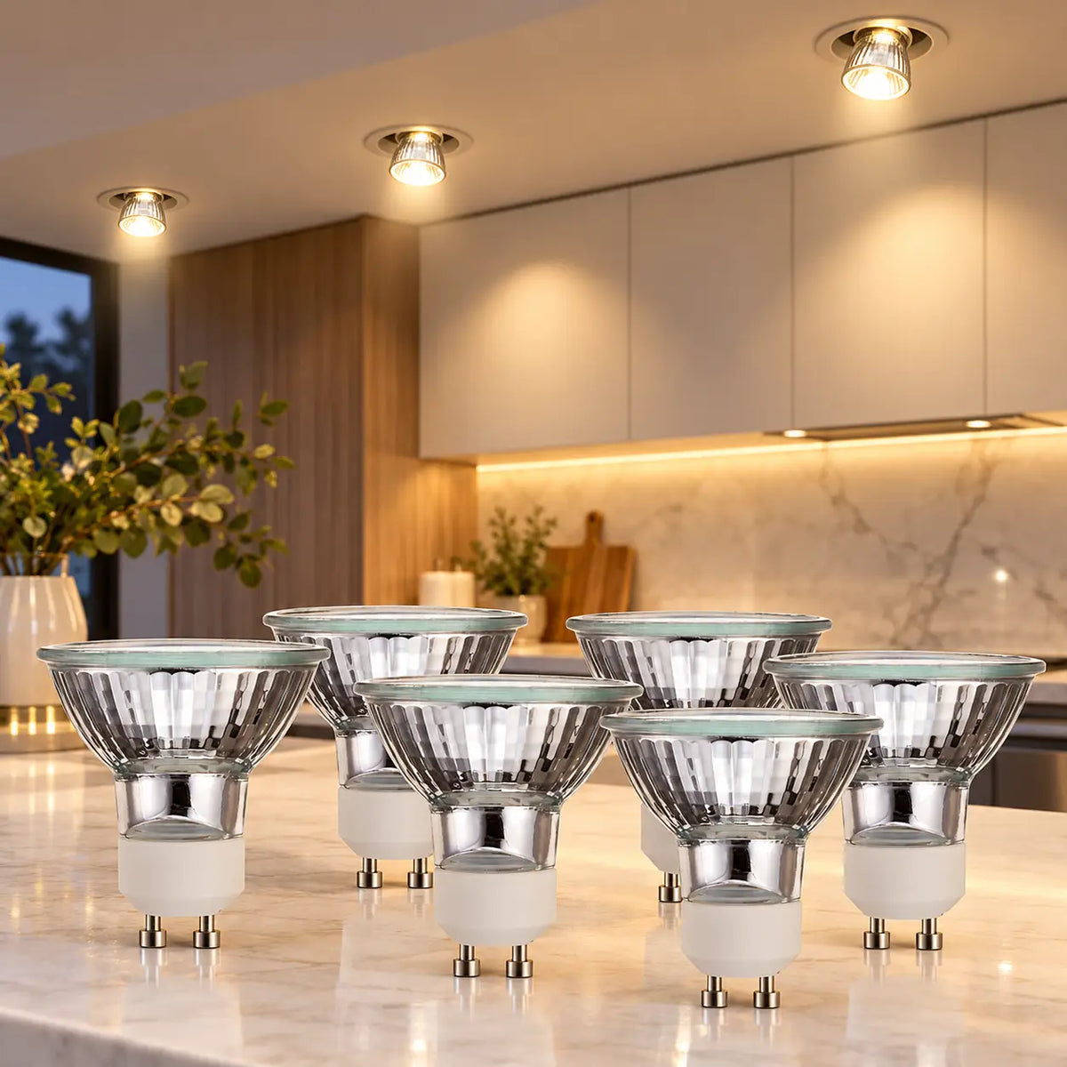 50W GU10 Halogen Reflector Globes – Warm White 2900K | 6 Pack