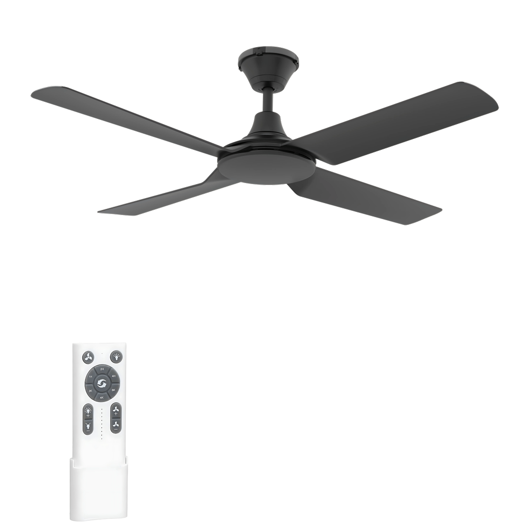 Green Earth Lighting Australia Ceiling Fan FRESCO IP66 52" Black DC Ceiling Fan with Remote 60080