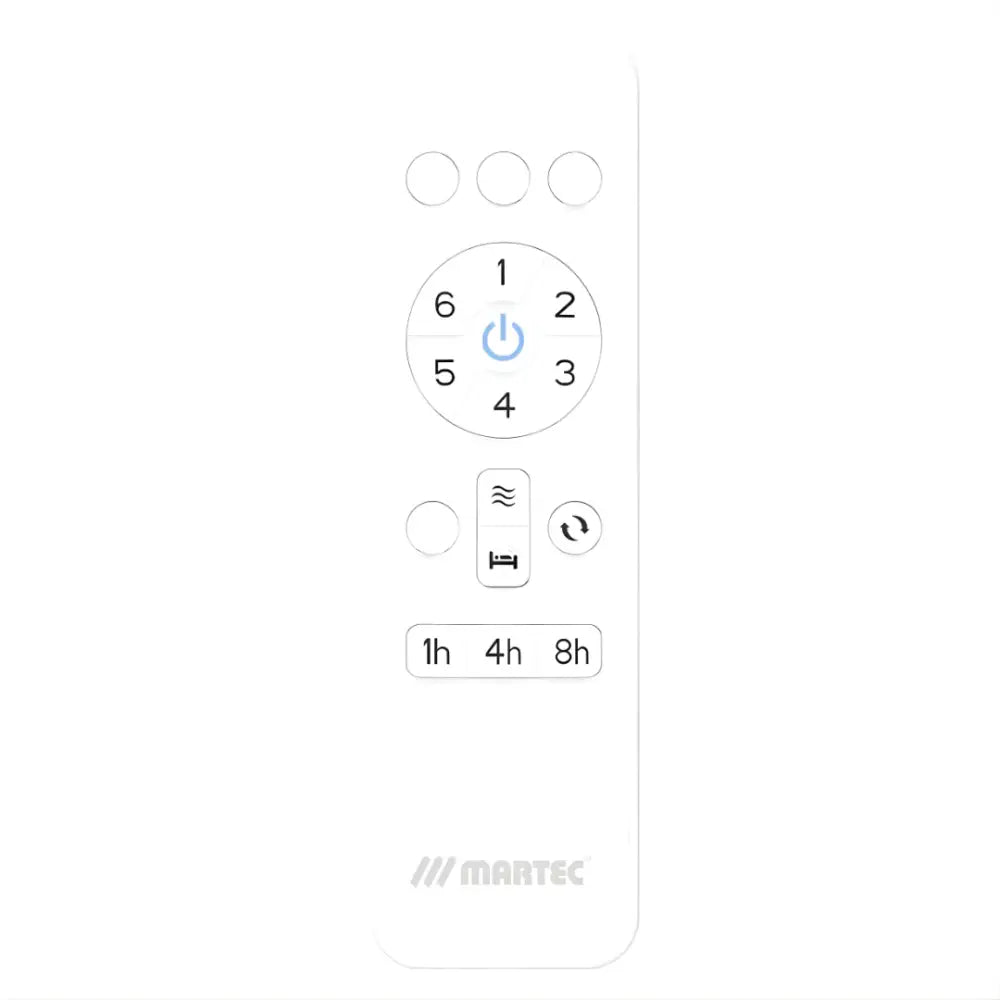 Control panel with digital display and buttons on a white background, featuring the brand 'Martec'.