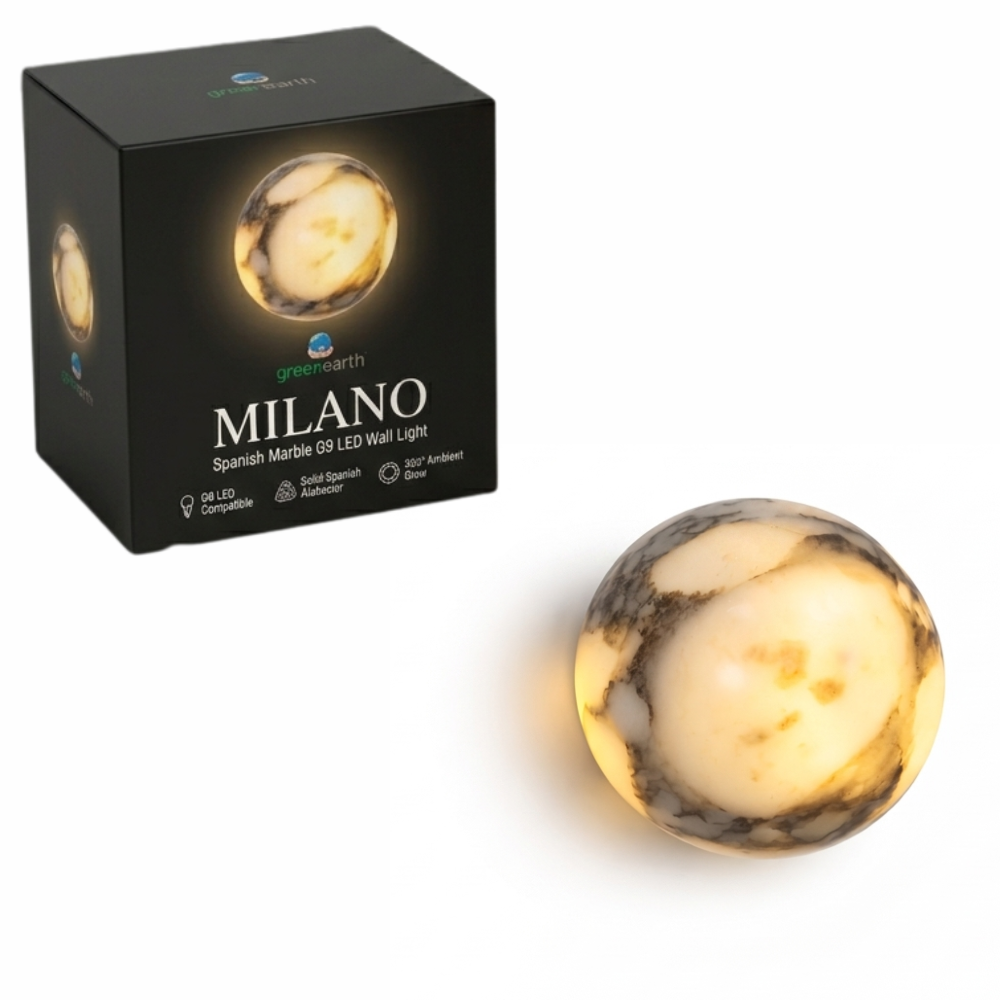 Milano Spanish Marble G9 LED Alabaster Wall Light