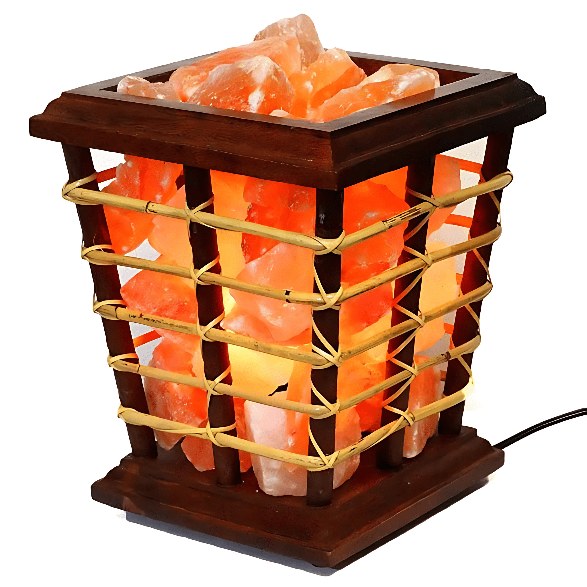 Green Earth Lighting Australia Home & Garden > Lighting > Night Lights & Ambient Lighting 5kg Himalayan Salt Chunks Bamboo Fire Basket Lamp (12V-12W) BAMBOO