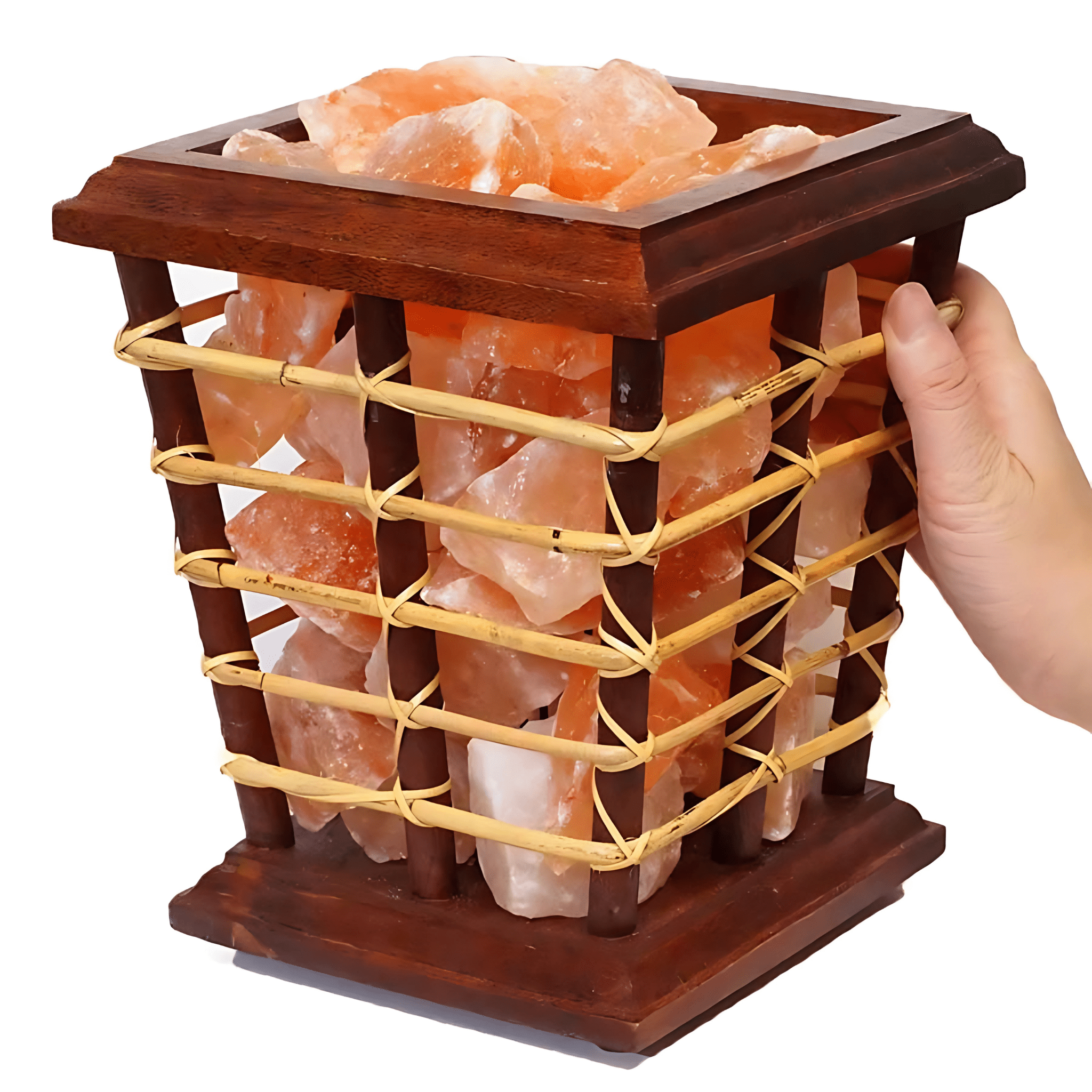 Green Earth Lighting Australia Home & Garden > Lighting > Night Lights & Ambient Lighting 5kg Himalayan Salt Chunks Bamboo Fire Basket Lamp (12V-12W) BAMBOO