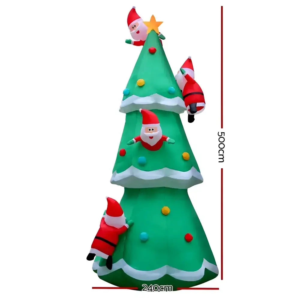 5M Christmas Inflatable Santa Tree Illuminated Decorations