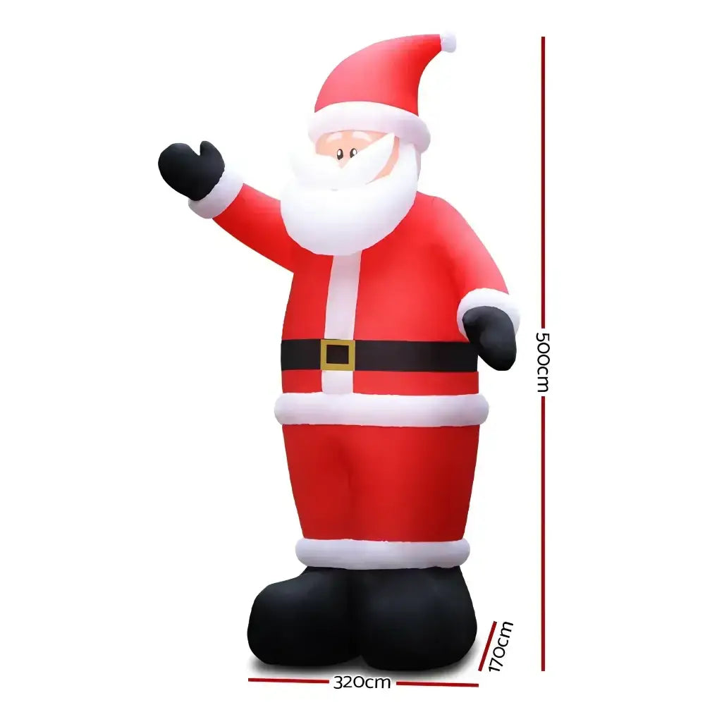 5M Gigantic Christmas Inflatable Santa LED Illuminated Decorations